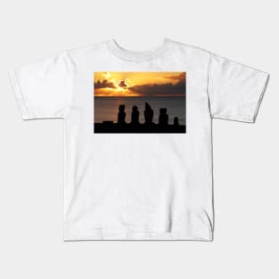 Sunset at Tahai Site - Rapa Nui - Easter Island Kids T-Shirt